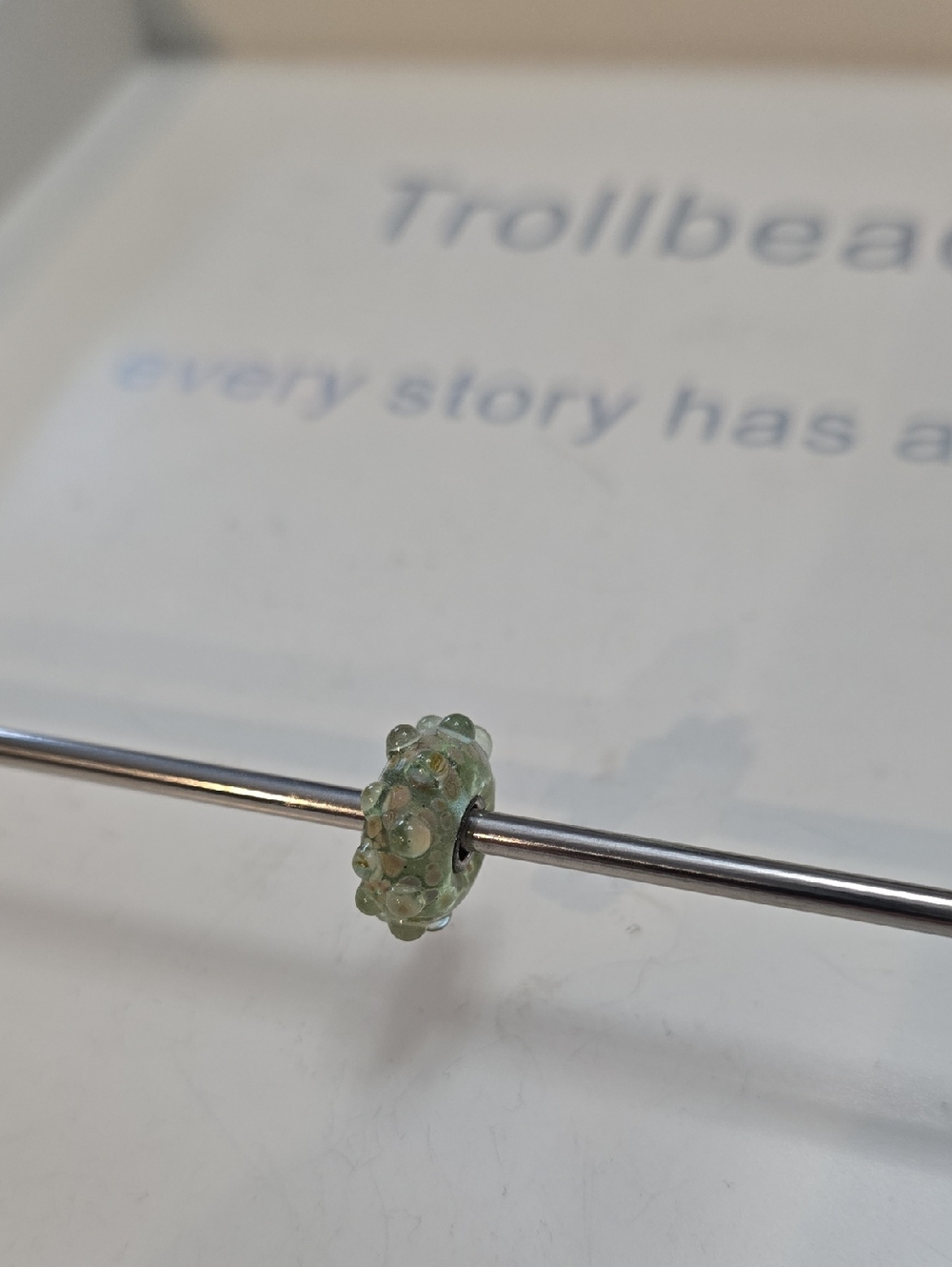 Trollbeads Pale Green Bubble Glass Charm "Florence"
